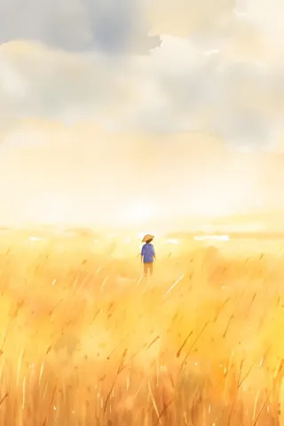 田园丰收手绘背景