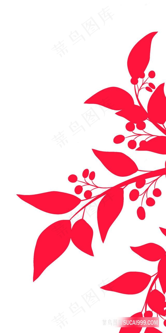 简约唯美树叶插画