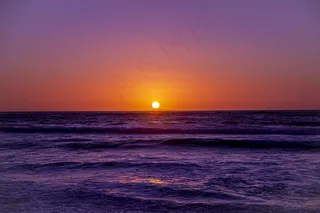 海平面黄昏日落图片