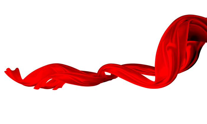 免扣红色飘带
