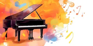 钢琴颜料喷溅色彩背景