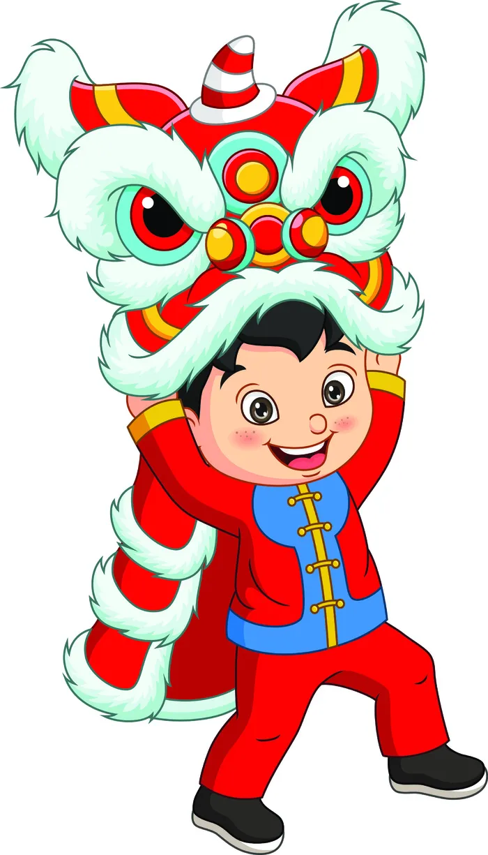 舞狮中秋节元素eps,ai矢量模版下载