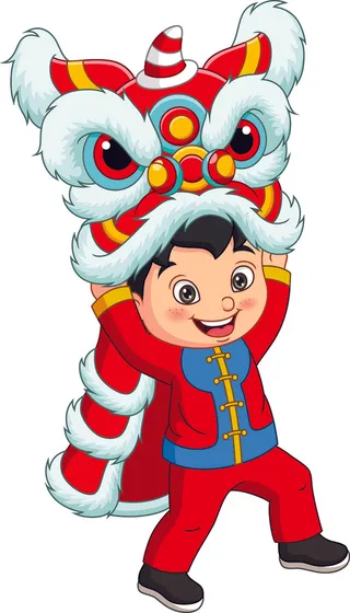 舞狮中秋节元素