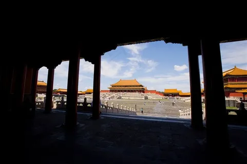 故宫太和殿蓝天白云北京风景 故宫太和殿蓝天白云北京风景