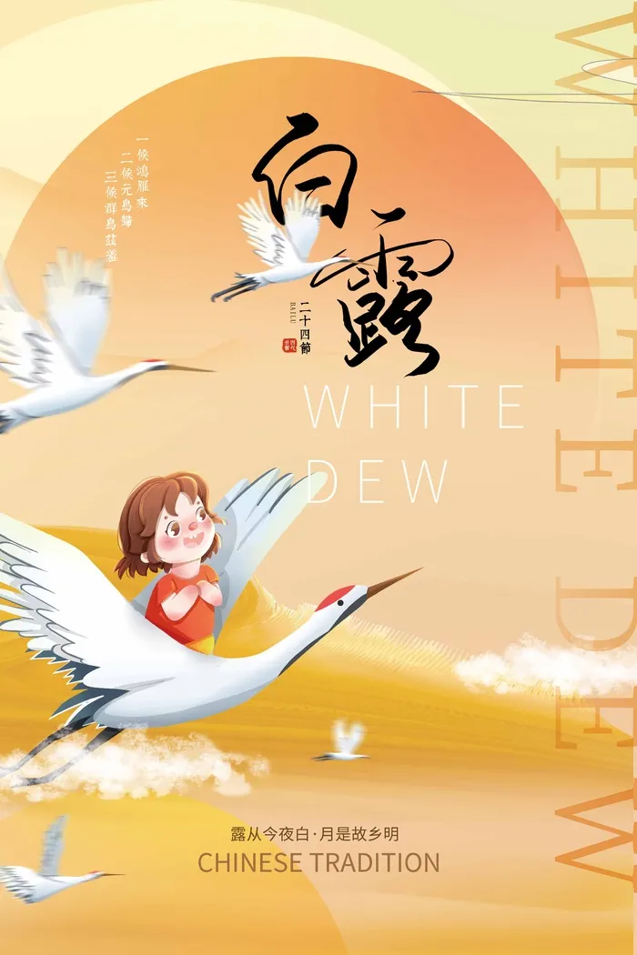 创意白露节气营销活动海报素材psd模版下载