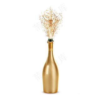 打开的香槟饮料图