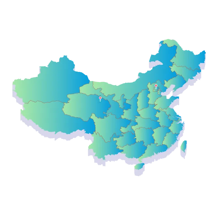 清新彩色渐变绿色立体3D中国地图矢量元素免抠