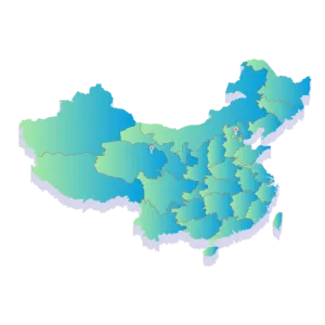 清新彩色渐变绿色立体3D中国地图矢量元素免抠