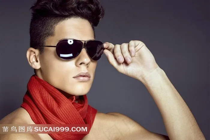 潮流墨镜帅哥图片