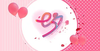 情人节气球粉白色背景