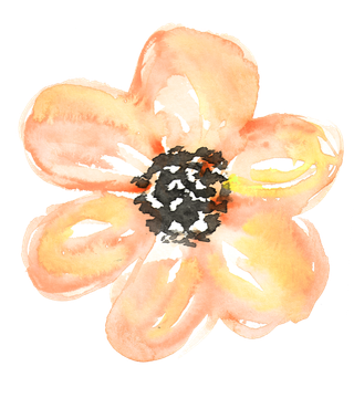 唯美森系手绘水彩花朵 免抠