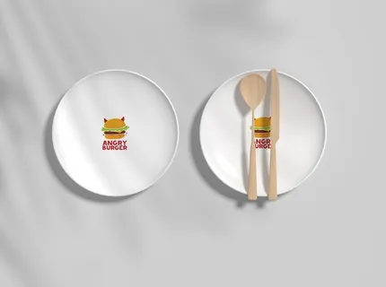 餐饮盘子品牌提案logo样机 餐饮盘子品牌提案logo样机