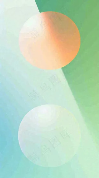 清新渐变背景前的彩色圆球，时尚