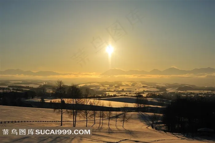 雪地山村图片素材