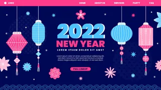 2022虎年新年春节元旦促销标签网页登录页BANNER海报AI矢量素材