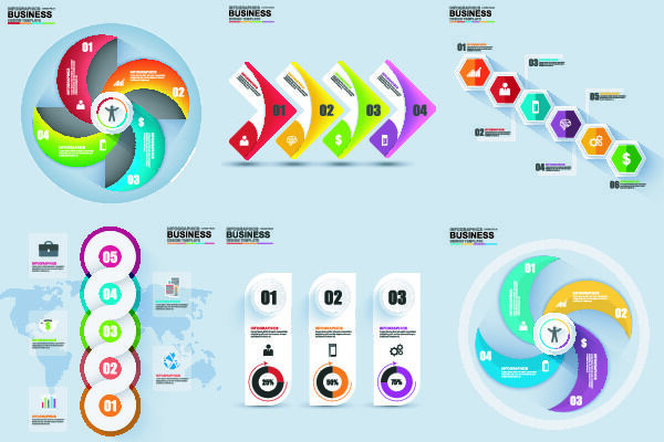 ppt素材3d数据图表模板可视化图形统计标签矢量图标模型ai源文件