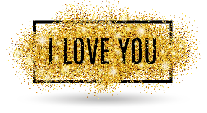 金色英文情人节