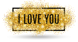 金色英文情人节