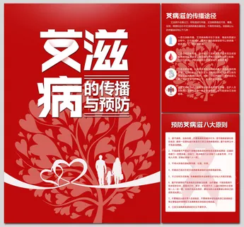 红色艾滋病的传播与预防海报 红色艾滋病的传播与预防海报