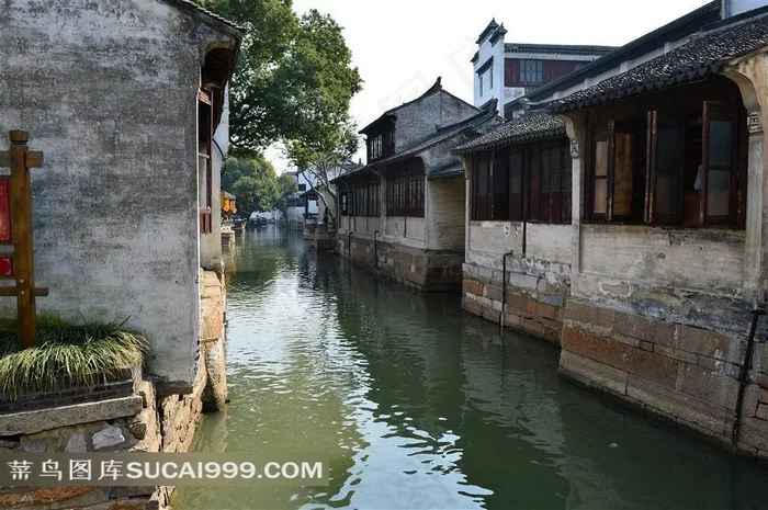 锦溪古镇的美丽河道和古建筑