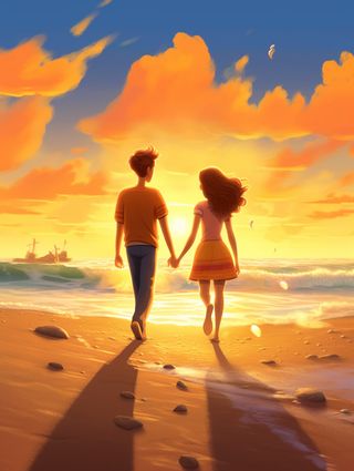 520情侣浪漫时刻主题插画