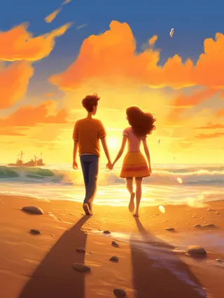 520情侣浪漫时刻主题插画