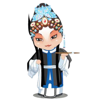 卡通京剧戏剧人物脸谱插画PNG图片 国潮中国风Q版戏剧人物PS素材