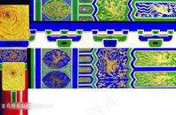 中国传统建筑房梁古典吉祥凤纹图案纹饰