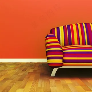 条纹座椅沙发局部