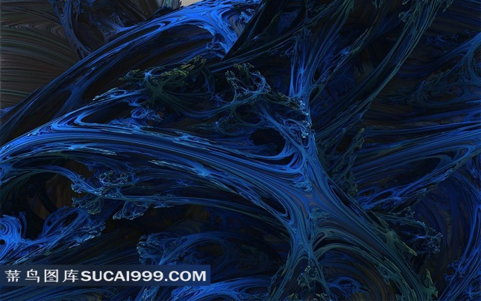 蓝色分形艺术壁纸素材