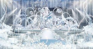 浅蓝色梦幻婚礼效果图