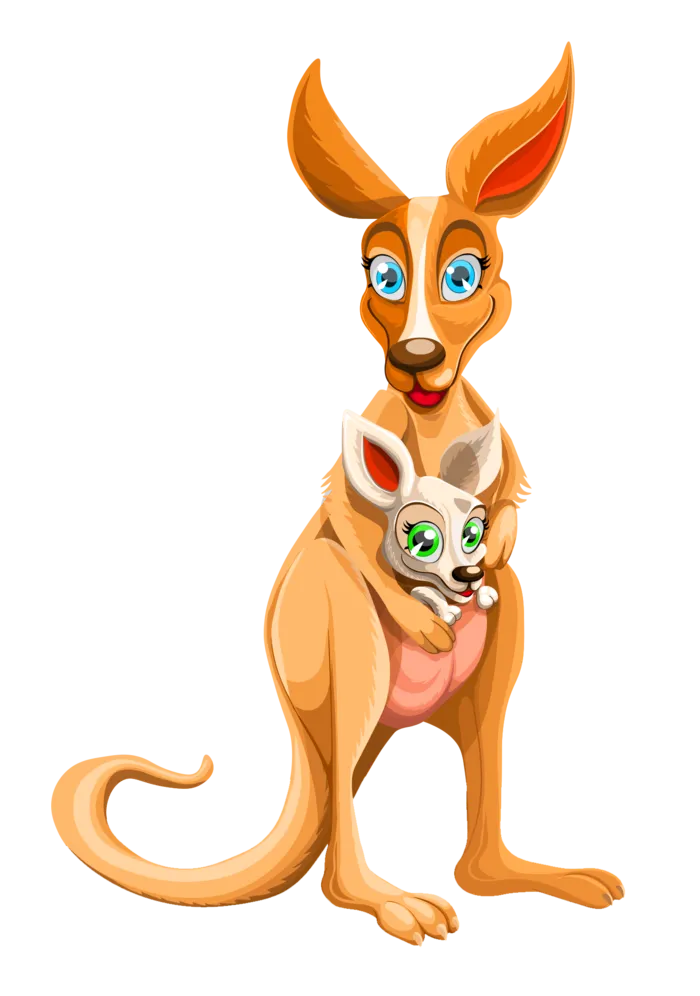 袋鼠卡通袋鼠妈妈