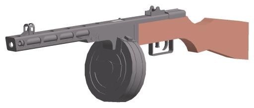 PPSh-41 PNG免抠(1400x600)