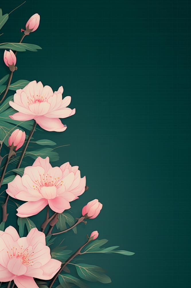 绿色高雅简约荷花国风背景