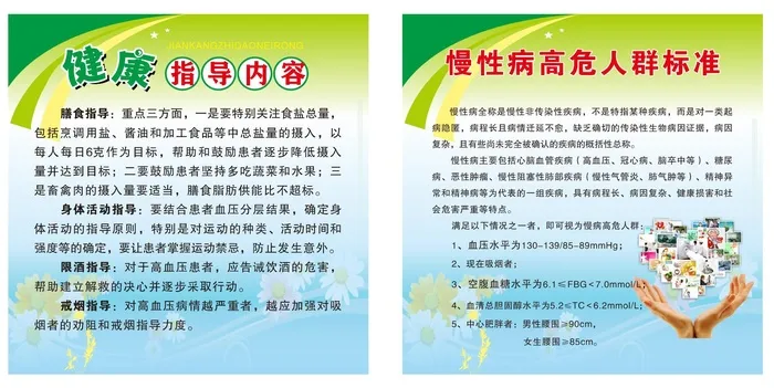 健康宣传 慢性病高危人群标准宣传展板cdr矢量模版下载