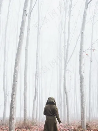 休闲户外背影图片