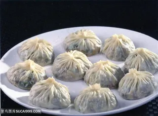 薄皮素包子的美食图片