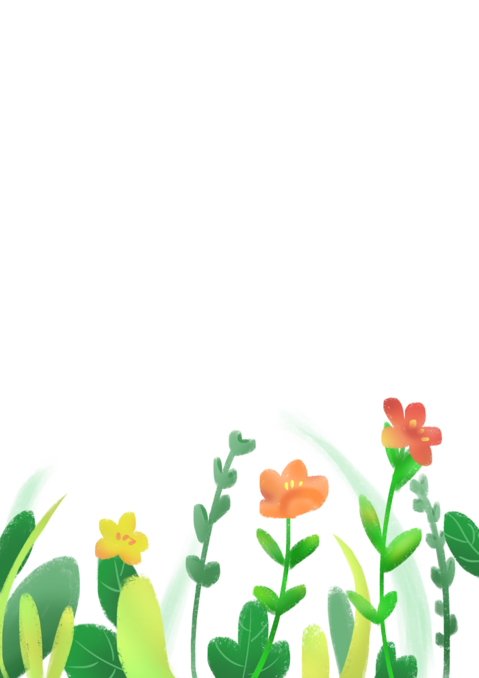 花草扁平免扣装饰元素