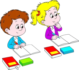 卡通孩子听课作笔记卡通少儿兴趣班