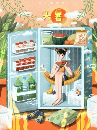 大暑节气海报