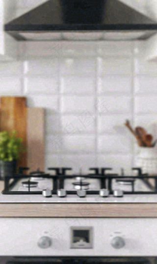 现代简约厨房朦胧摄影厨具家具摄影图