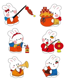 矢量卡通兔年小萌兔 矢量卡通兔年小萌兔