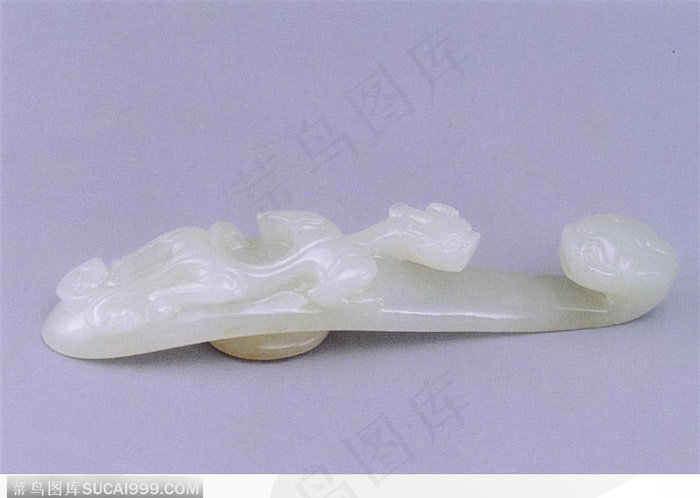 传统玉器-精美的白色玉勾