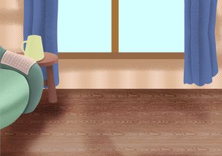 木纹温馨小屋插画背景