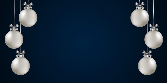 白色立体圣诞球背景图片