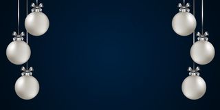 白色立体圣诞球背景图片