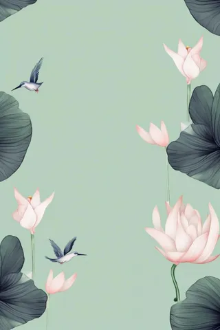 创意简约节气荷花背景
