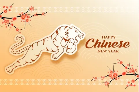 设计桃花新年背景