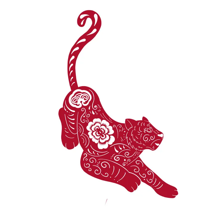 2022新年吉祥春节剪纸生肖虎年晚会插画透明免抠图ai矢量设计素材psd模版下载