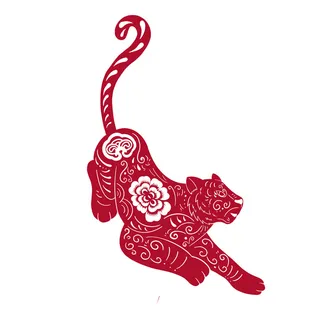 2022新年吉祥春节剪纸生肖虎年晚会插画透明免抠图ai矢量设计素材